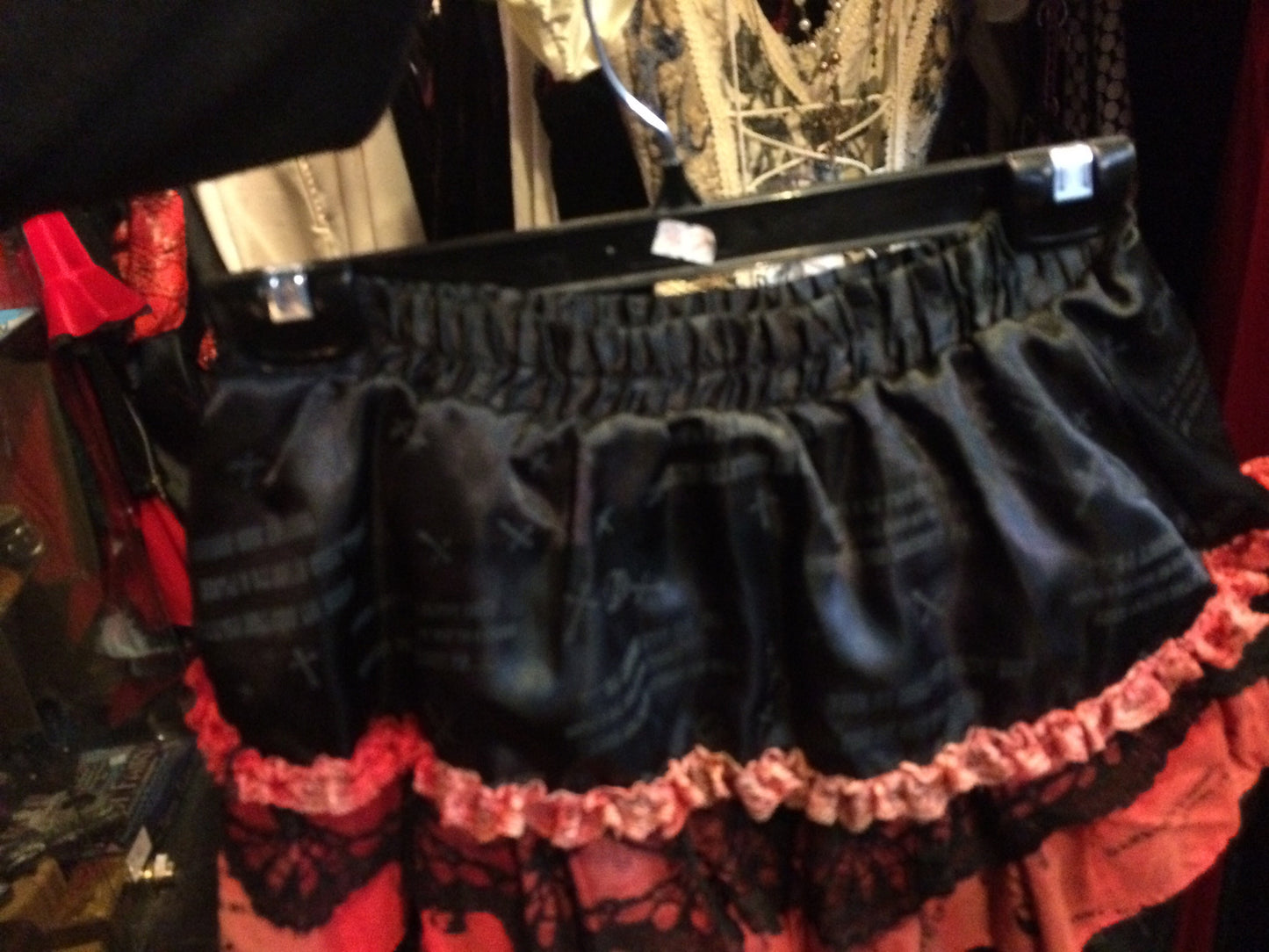 Red and black skirt crosses