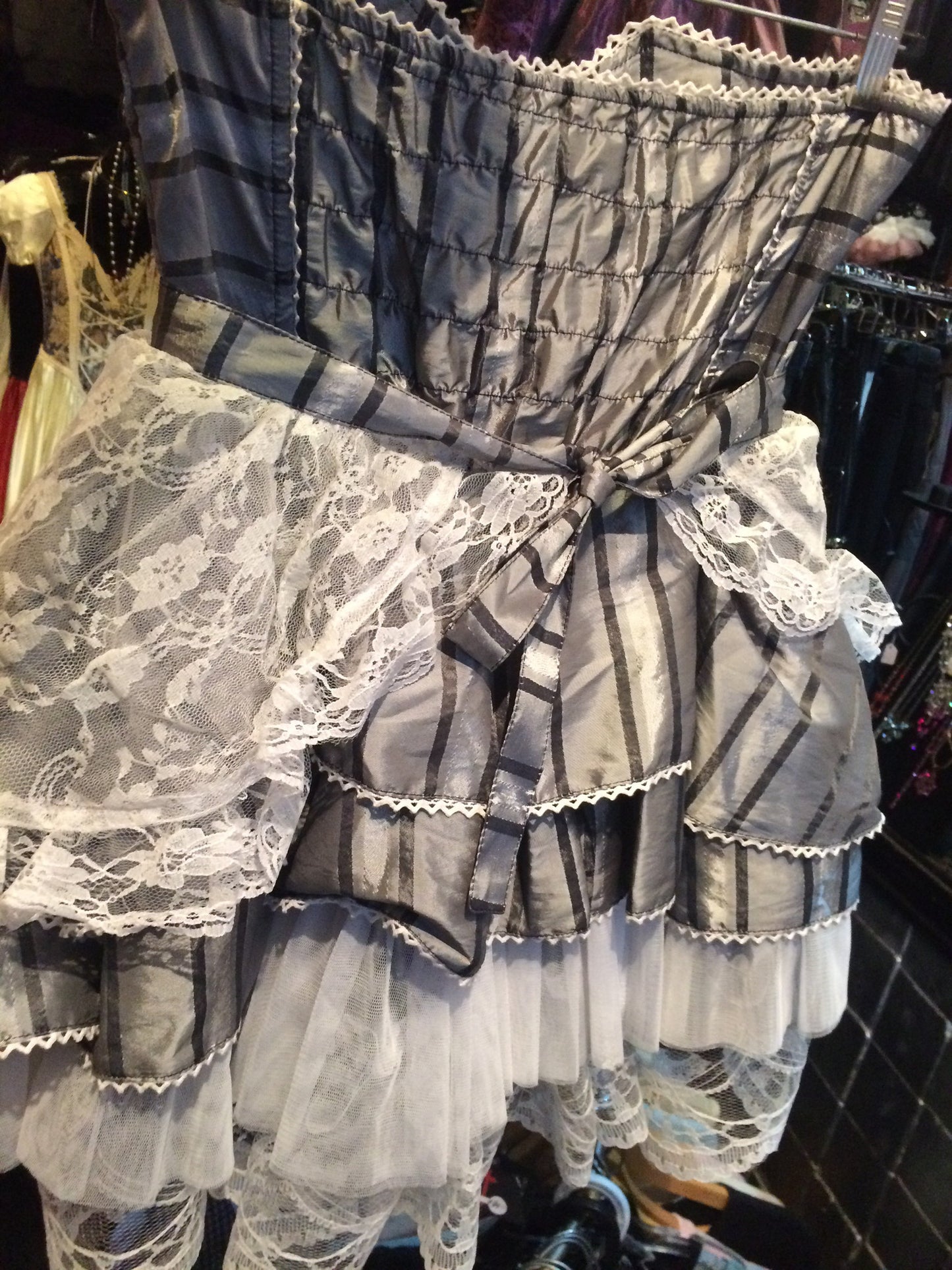 White skirt and corset