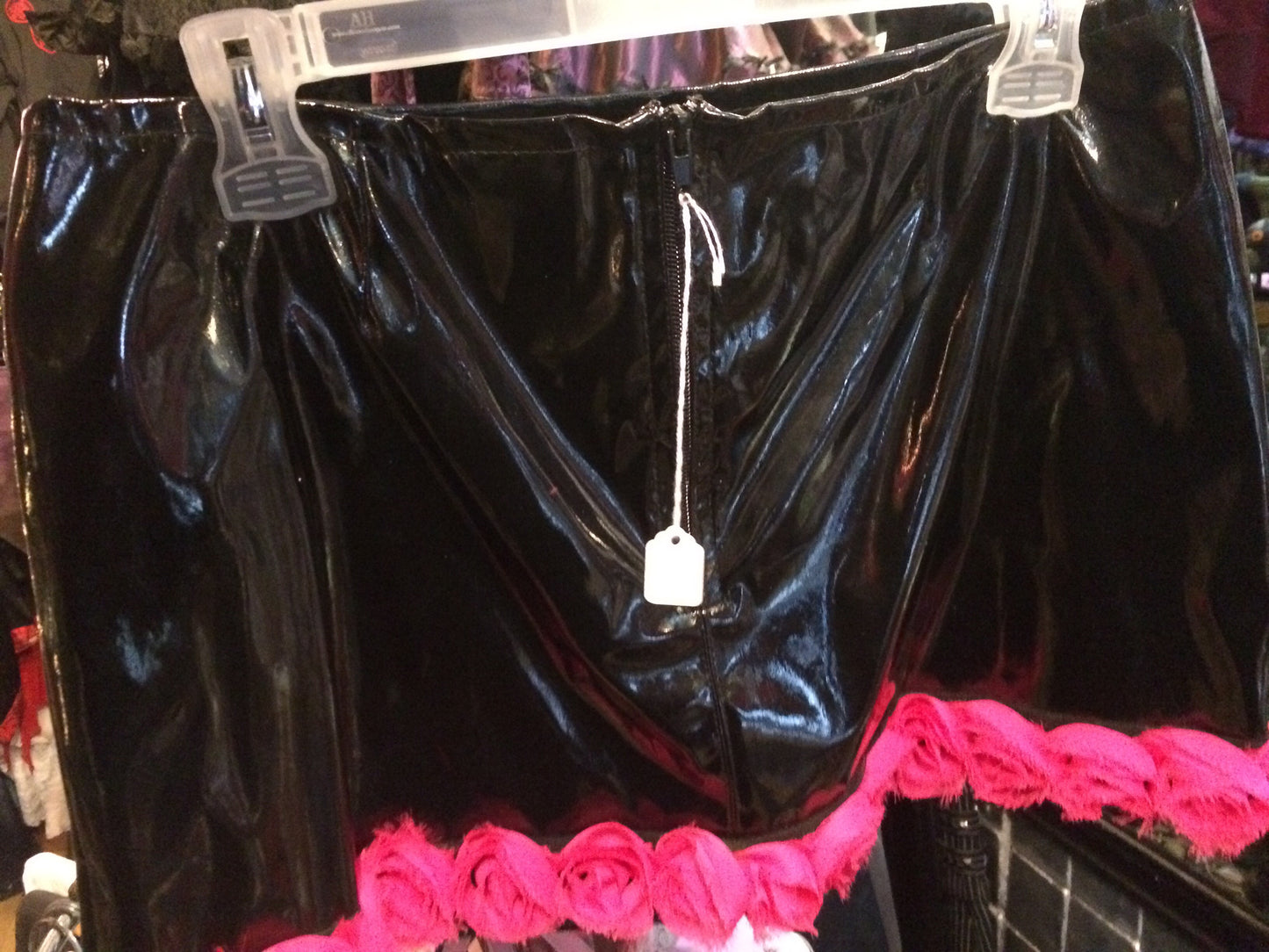 Pink trim pvc dress
