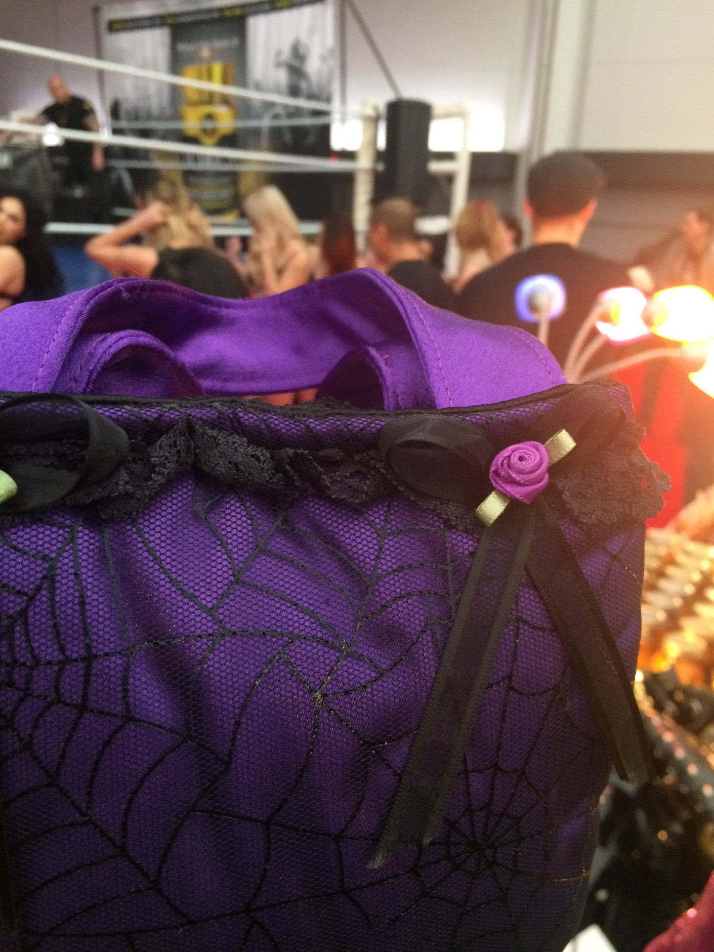Purple spider purse