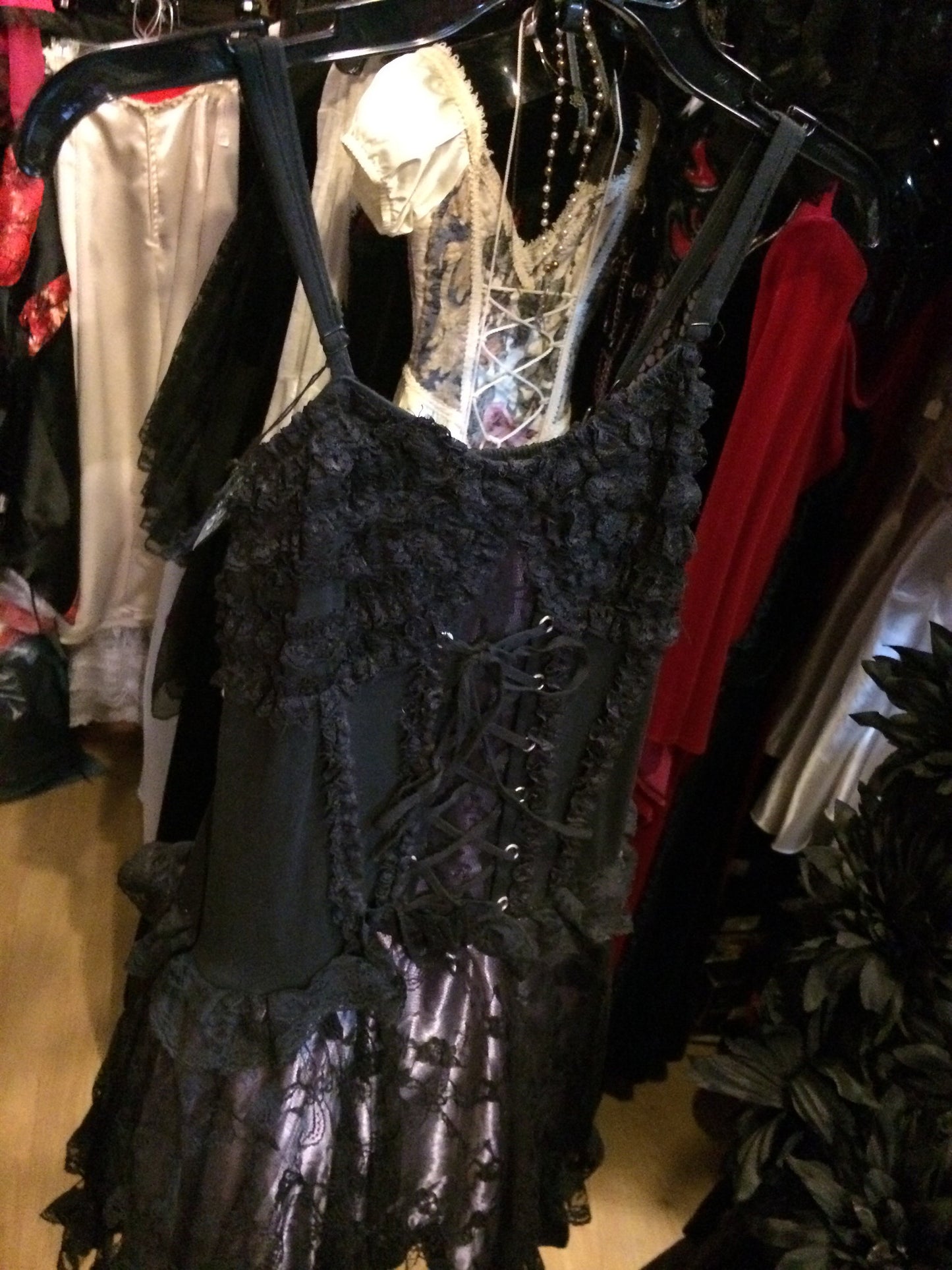 Ruffle dress silver and black