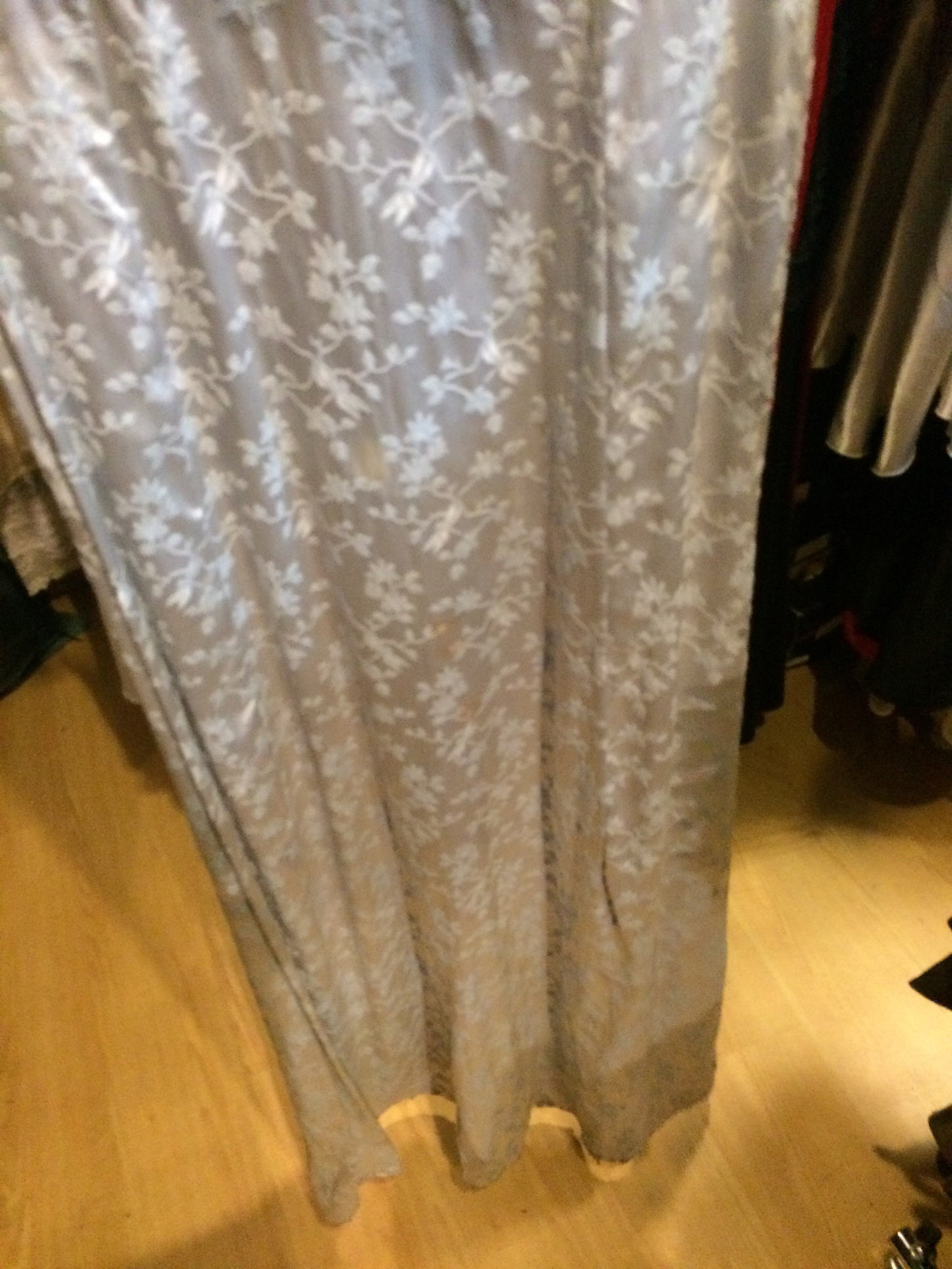 Gown white flowers and dragonflies