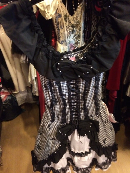 Bow Lolita dress black white