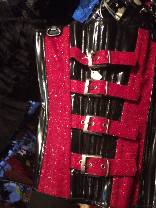 Red sparkle corset