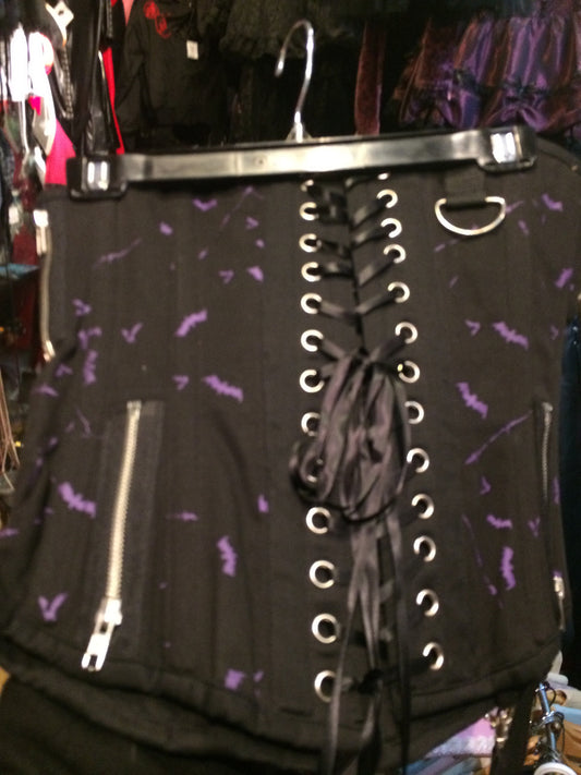 Bat purple and black corset