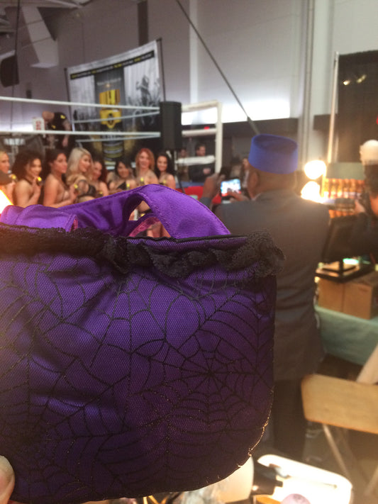 Purple spider purse