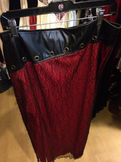 Red and black skirt long